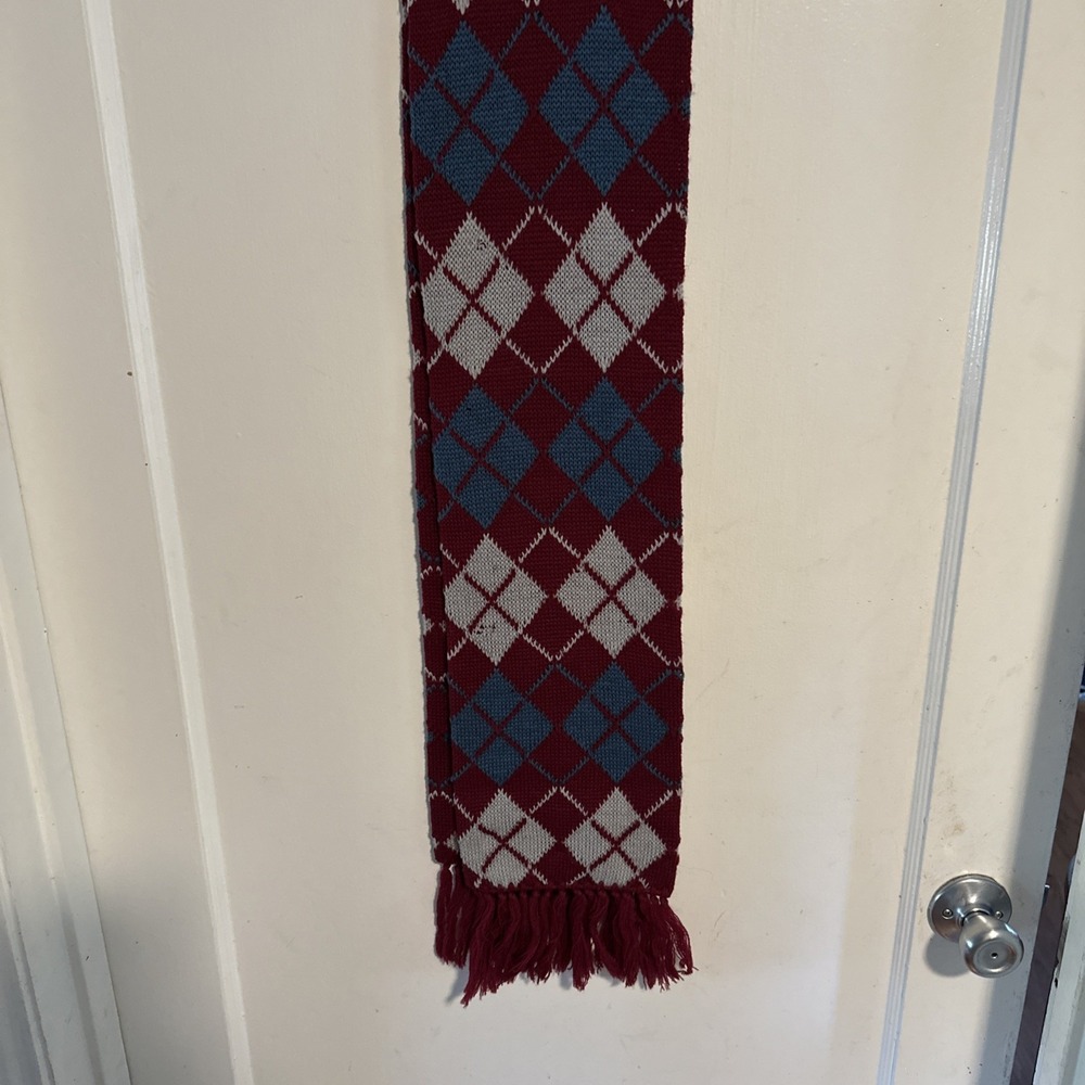 CHRISTOPHER HAYES Vintage Wool Plaid Red and Black Scarf made in England Unisex